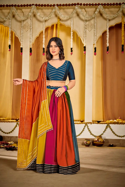 Festive Wear Designer Lehenga with Multicolor Thread Work