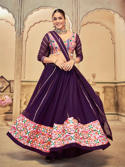 Beautiful Mirror Work Lehenga Choli for Navratri Festival