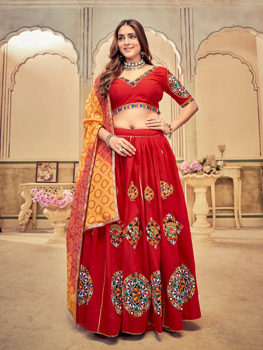 Premium Garba Outfit Lehenga with Embroidered Designer Choli