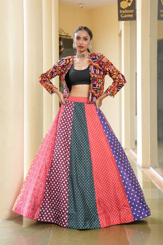 Colorful Navratri Lehenga Choli for Garba Dance Outfit