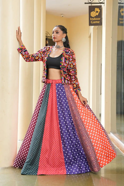 Colorful Navratri Lehenga Choli for Garba Dance Outfit