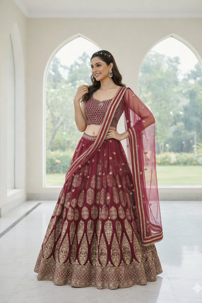 Zariya Turquoise Party Wear Lehenga HKV-00160 PINK