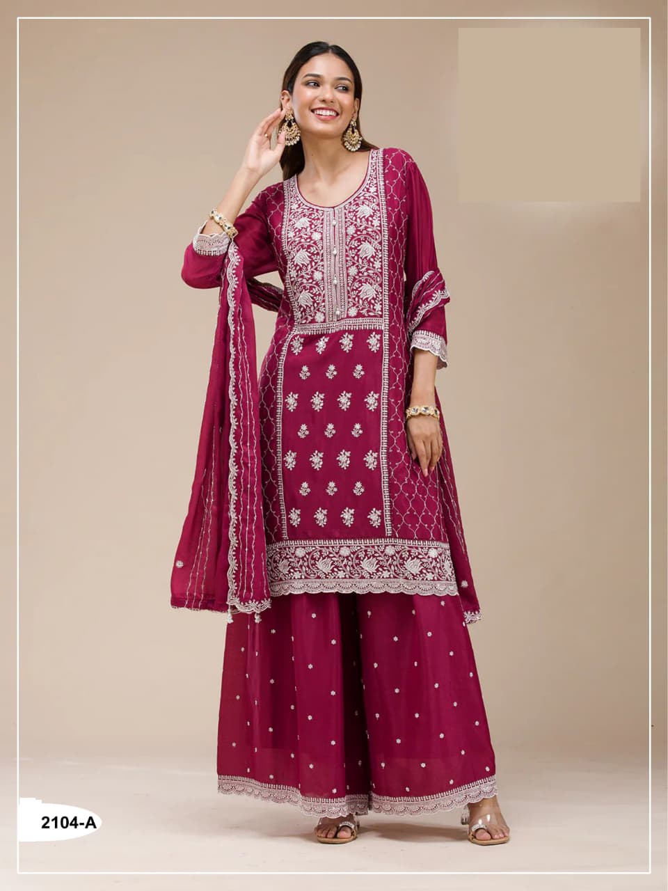 Crush Georgette Semi Stitched Wedding Suits