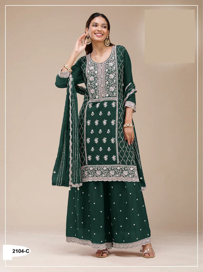 Crush Georgette Semi Stitched Wedding Suits