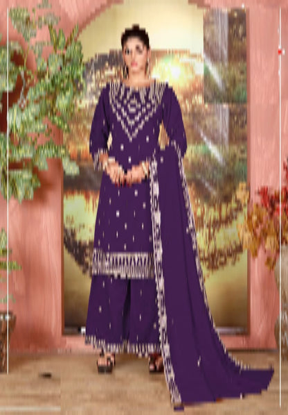 Silk Wedding Semi Stitched Palazzo Set