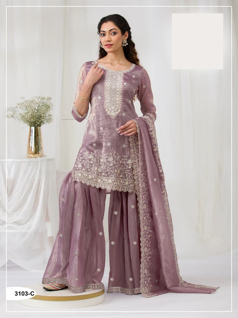Crush Georgette Semi Stitched Wedding Suits