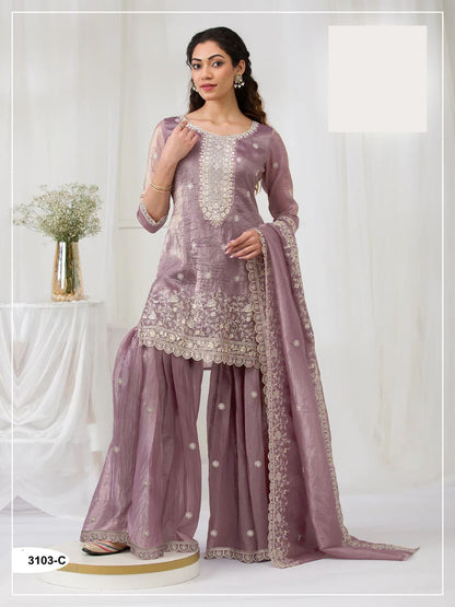 Crush Georgette Semi Stitched Wedding Suits