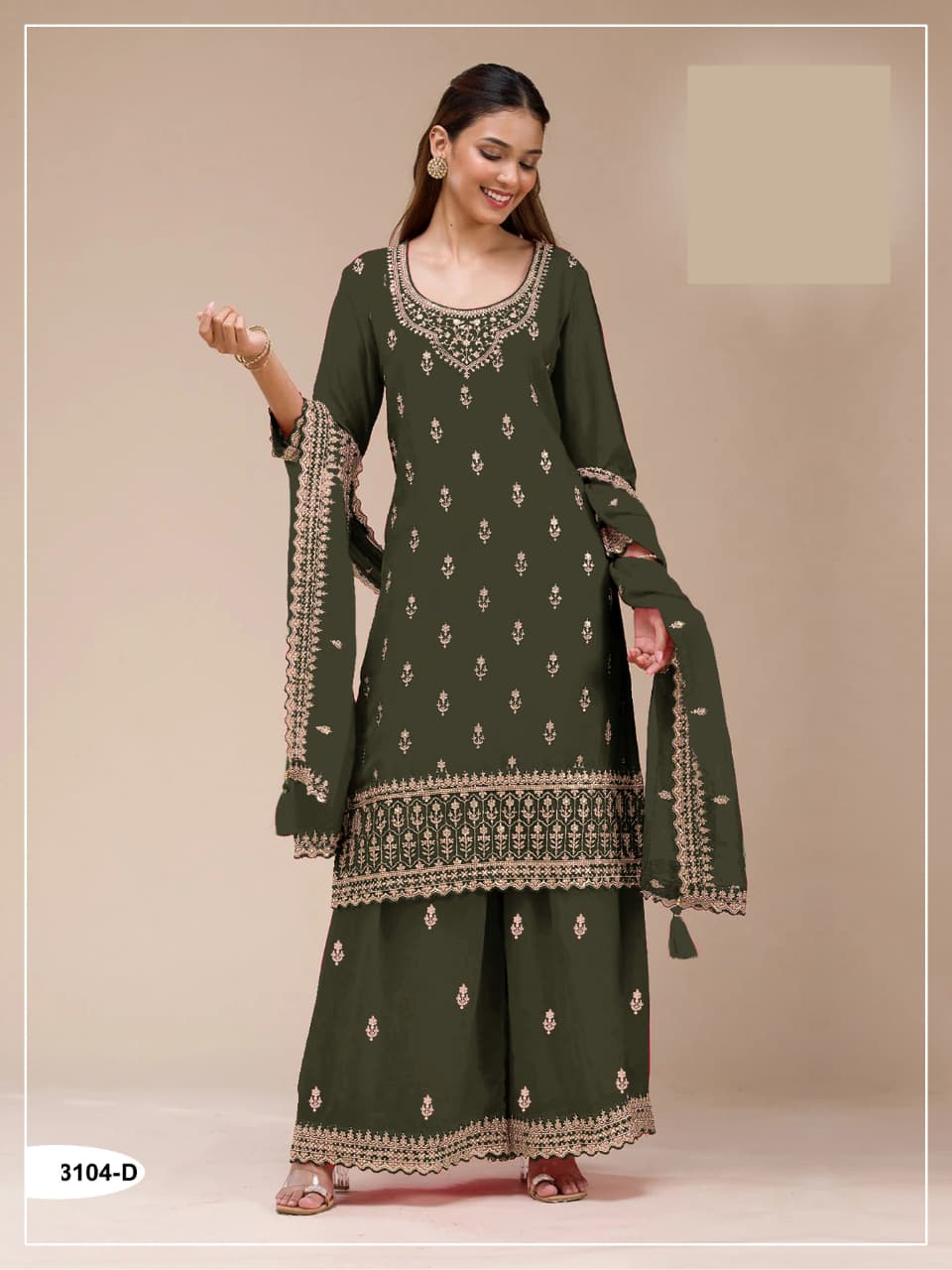Georgette Semi stitched Wedding Suits OS3104