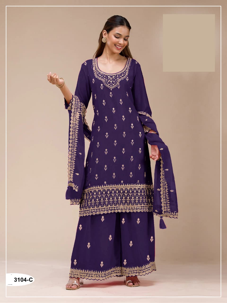 Georgette Semi stitched Wedding Suits OS3104