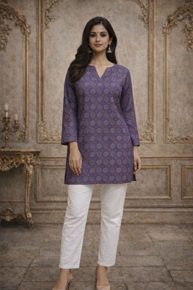 Purple Color Designer Digital Printed Formal Rich Looks Kurta For Girls