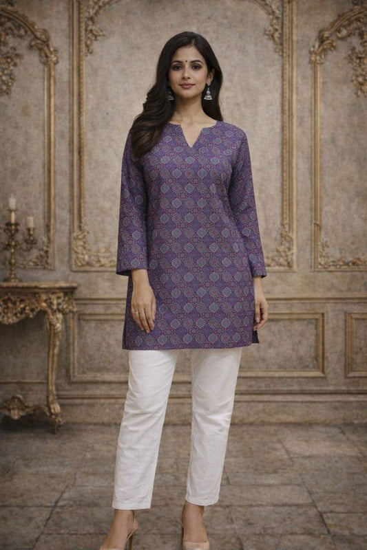 Purple Color Designer Digital Printed Formal Rich Looks Kurta For Girls