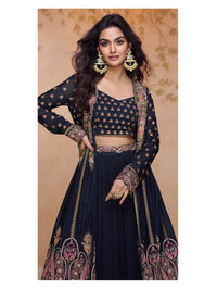 Heavy Simmer Silk Lehenga With Top And Dupatta Set