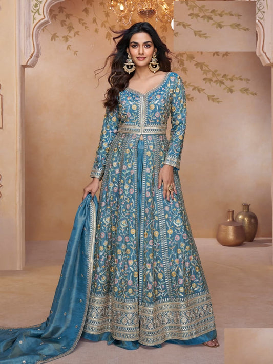 Heavy Simmer Silk Lehenga With Top And Dupatta Set