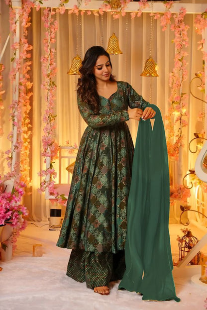 Ethnic Anarkali Suit Set with Dupatta