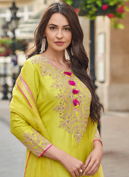 Desgner Faux Georgette With Embroidered Sequence Work Plazzo Wedding Collection