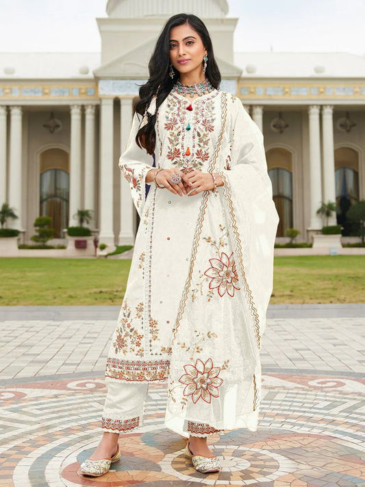 Beautiful Ethnic Partywear Designer Embroidered Suit