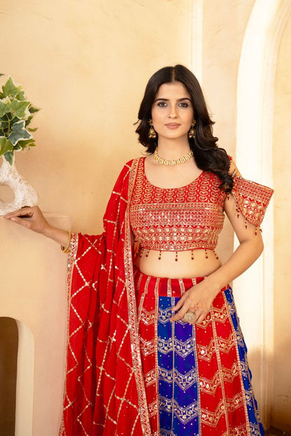 Intricate Floral Embroidery Lehenga
