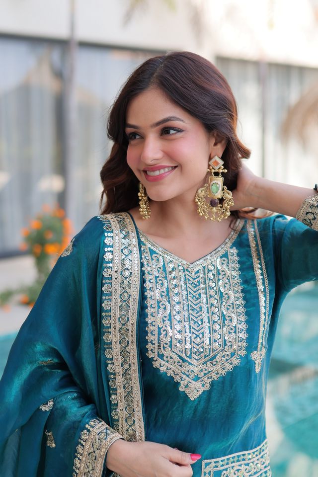 Rama Color Beautiful Sequins Embroidered Ethnic Ceremonial Attire