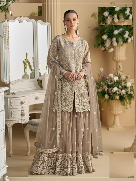 Net Full Stitched Free Size Upto XXL Wedding Suits