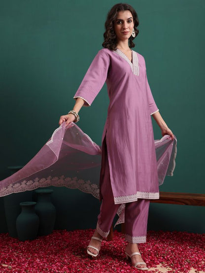 Lavender Color Beautiful Ethnic Suit For Classy Trendy Girl