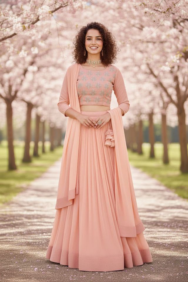 Festive  Designer Lehenga Choli Set for Women HKV-0015130 PEACH