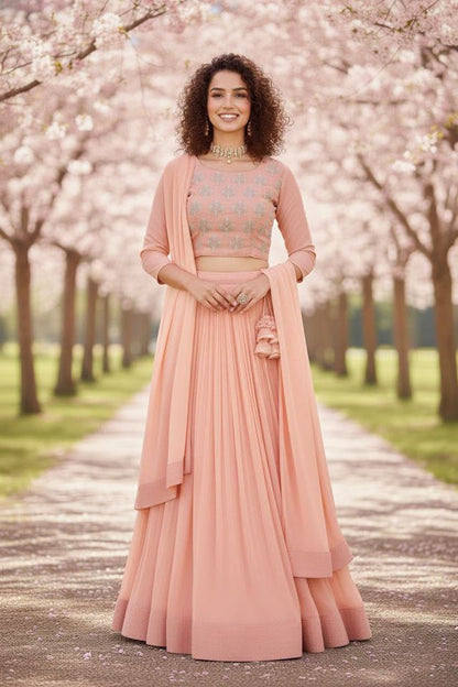 Festive  Designer Lehenga Choli Set for Women HKV-0015130 PEACH