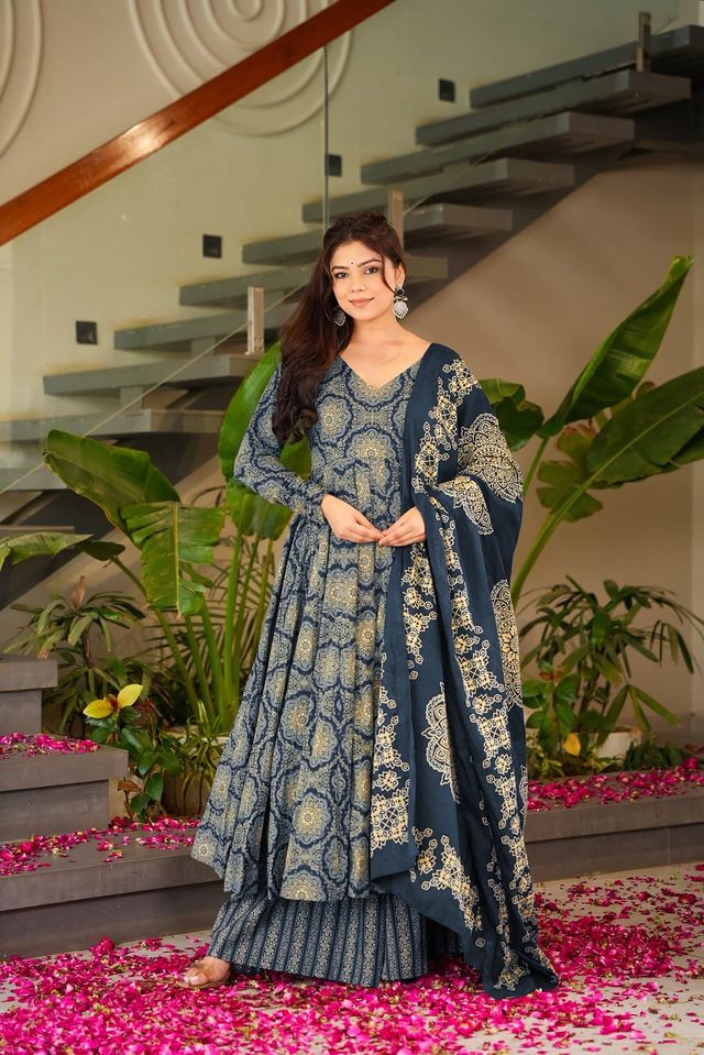 Women's Anarkali Suit   Traditional Embroidered Ethnic Outfit
