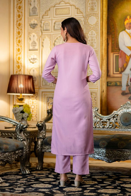 Pink Color Viscose Rayon Fabric Ceremonial Readymade Kurta Set with Dupatta