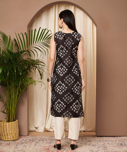 Black Color Cotton Fabric Designer Printed Stylish Formal Kurta