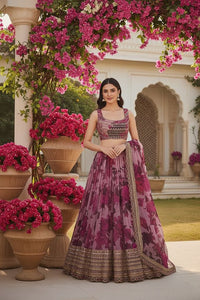 Turquoise Designer Lehenga with Dupatta – Indian Ethnic Wear HKV-003550 PINK