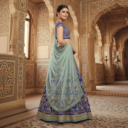 Elegant Party Wear Lehenga Set HKV-001820 ROYAL BLUE