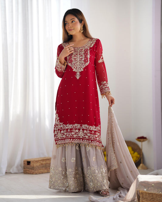 Ramzan Eid Dresses For Women, Semi-Stitched Party Wear Salwar Kameez Dupatta,