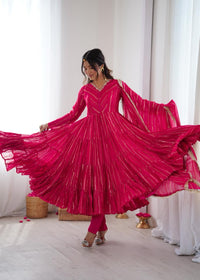 Pink Anarkali Suit Festive Anarkali Dress Party Wear Anarkali Trending Anarkali Set