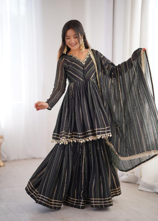 Black Sharara Suit for Women Designer Sharara Set Party Wear Sharara Suit Ethnic Wear for