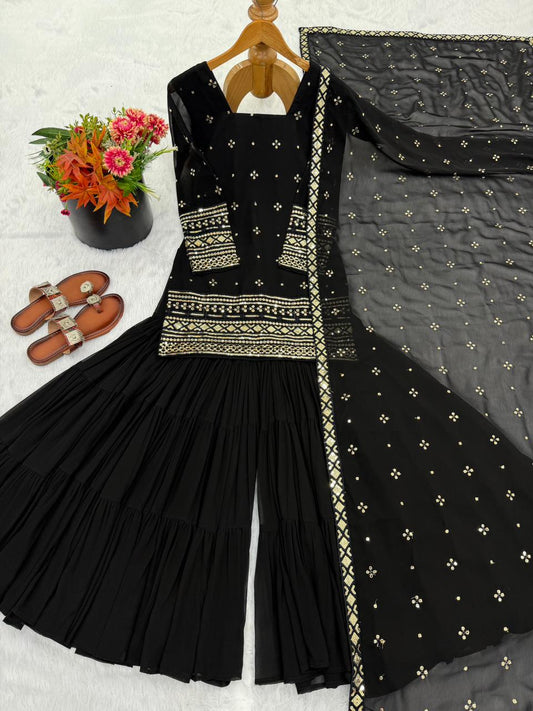 Sharara suit set for women Kurta sharara dupatta set Festive sharara suit