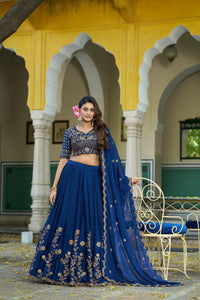 Navyblue Rangoli Silk Embroidered Work Wedding Lehenga Choli
