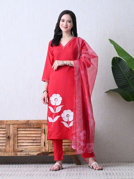 Pink Color Roman Silk Fabric Designer Partywear Readymade Suit