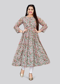 Grey Color Georgette Fabric Readymade Kurti For Ethnic Festive Looks
