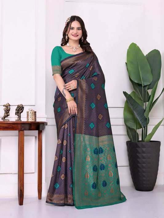 Blue Color Festive Special Traditional Art Silk Woven Designer Saree