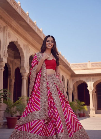 Rani Pink Designer Lehenga Set for Women – Party & Wedding Wear HKV-002950 MULTI COLOR