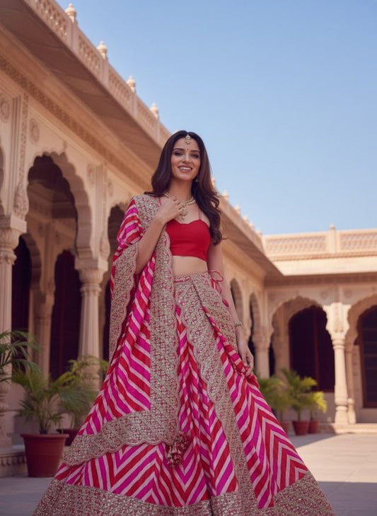 Rani Pink Designer Lehenga Set for Women – Party & Wedding Wear HKV-002950 MULTI COLOR