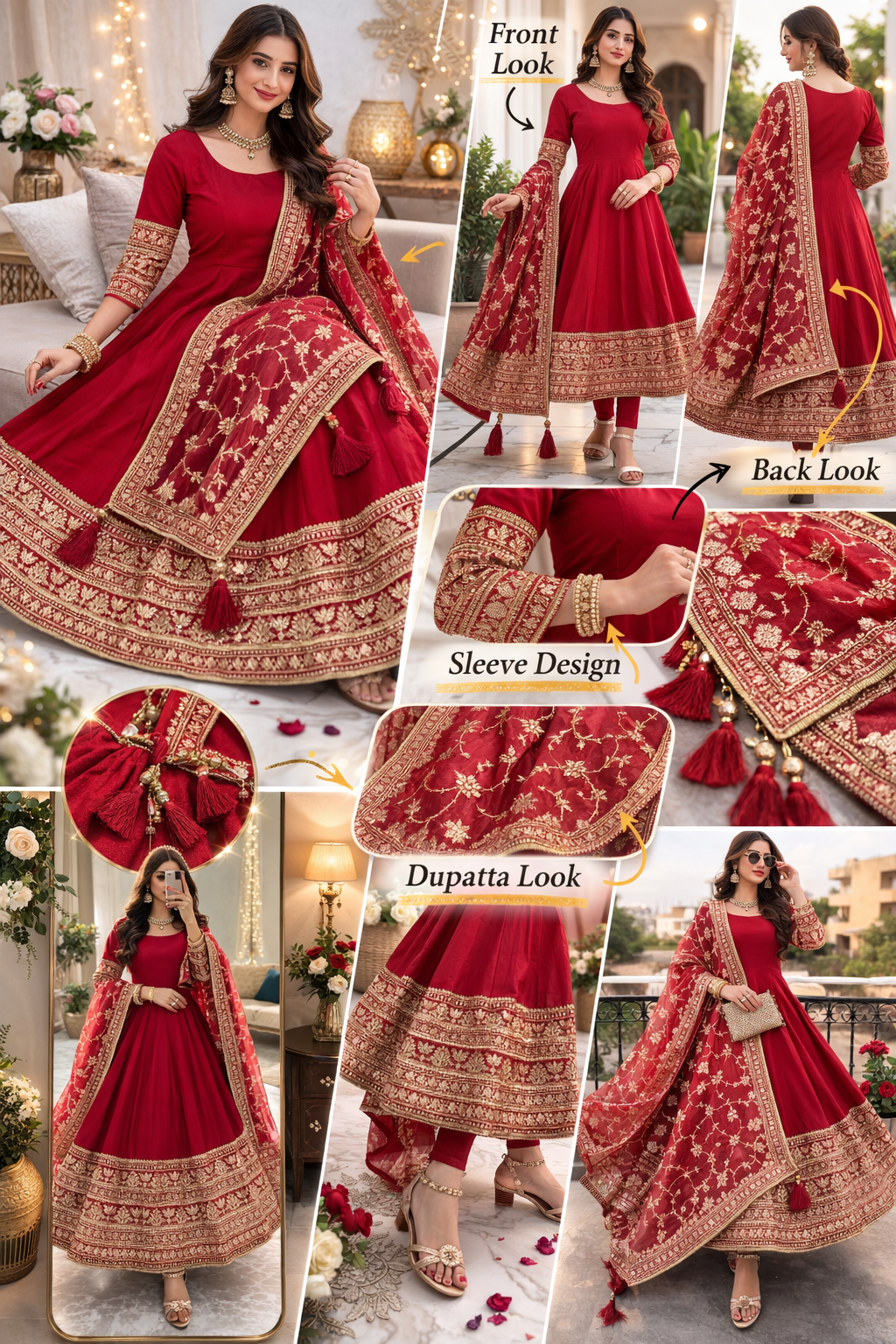 Rani Pink Chinon Readymade Sharara Suit with Embroidery Work