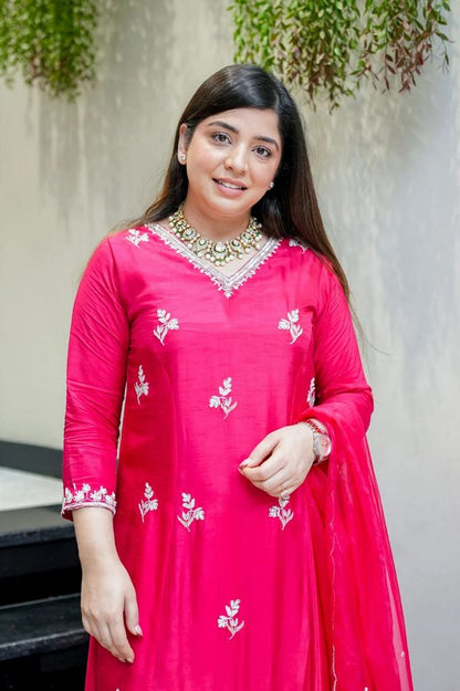 Pink Color Beautiful Readymade Dress On Muslin Fabric For Graceful Girlie Looks
