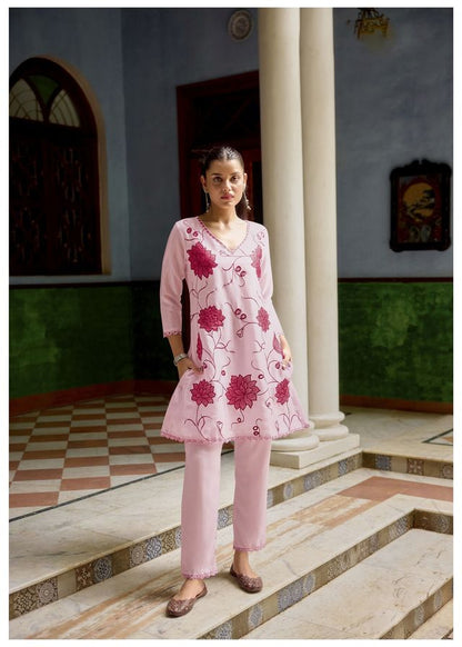 Beautiful Girlie Chinon Fabric Embroidered Kurta Set