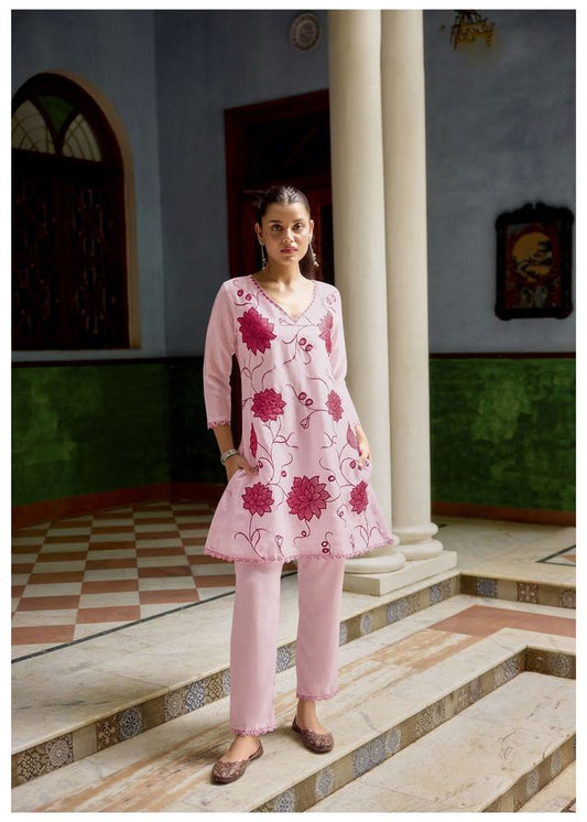 Beautiful Girlie Chinon Fabric Embroidered Kurta Set