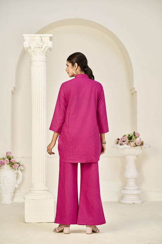 Pink Color Rayon Slub Fabric Beautiful Festive Wear Salwar Kameez