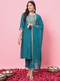 Rama Color Silk Blend Ethnic Fancy Partywear Suit With Classy Looks