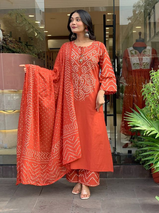 Rust Color Silk Blend Fabric Designer Partywear Salwar Kameez