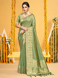 Light Green color Beautiful Assam Silk Fabric Saree Woven Designer Saree