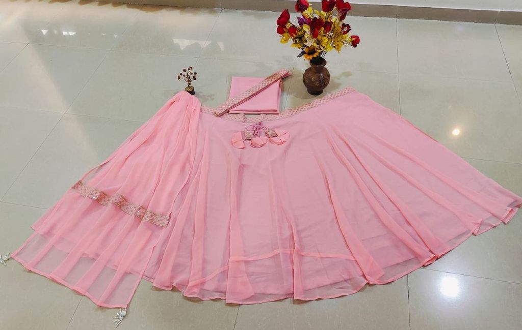 Leheriya Style Lehenga Choli with Embroidered Dupatta EL-703-PINK